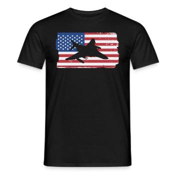 F-4 Phantom Fighter Jet American Flag F4 Phantom - Männer T-Shirt - Schwarz - Vorne - AI Model Male 178 light (178cm)