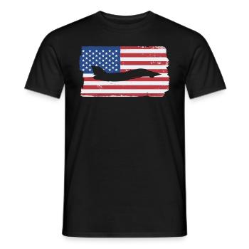 F-14 Tomcat Fighter Jet American Flag F14 Tomcat - Männer T-Shirt - Schwarz - Vorne - AI Model Male 178 light (178cm)