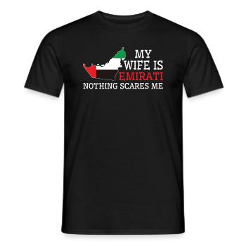 Rien ne me fait peur Emirati Wife United - T-shirt homme - noir - Devant - AI Model Male 178 light (178cm)