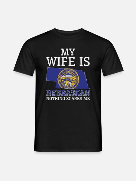 Nichts macht mir Angst Nebraska Ehefrau Nebraska - Männer T-Shirt - Schwarz