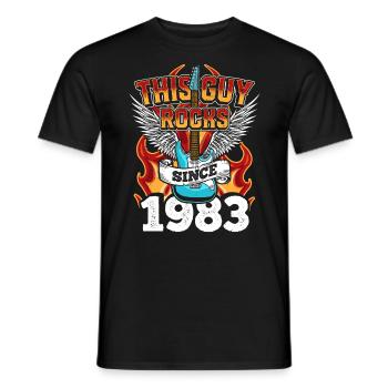 41e cadeau d’anniversaire Guy roches 1983 - T-shirt homme - noir - Devant - AI Model Male 178 light (178cm)