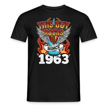 61e cadeau d’anniversaire Guy roches 1963 - T-shirt homme - noir - Devant - AI Model Male 178 light (178cm)