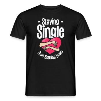 Single Vintage fan Single Quotes Retro Single - Men's T-Shirt - black - Front - AI Model Male 178 light (178cm)