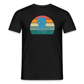 Sea Ocean Water Fish Fish Crab Crayfish Jellyfish - Men's T-Shirt - black - Front - AI Model Male 178 light (178cm)