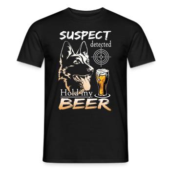Schäfer Hund Bier - Hold my beer Schäferhund - Männer T-Shirt - Schwarz - Vorne - AI Model Male 178 light (178cm)