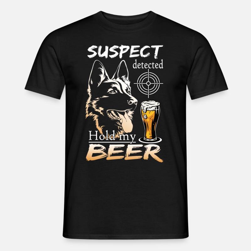 Schäfer Hund Bier - Hold my beer Schäferhund - Männer T-Shirt - Schwarz