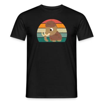 Mammoth Ice Age Elephants Fur Snow Ice Stone Age - Men's T-Shirt - black - Front - AI Model Male 178 light (178cm)