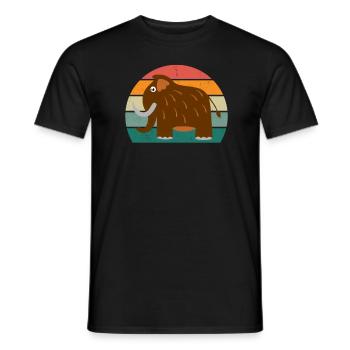 Mammoth Ice Age Elephants Fur Snow Ice Stone Age - Men's T-Shirt - black - Front - AI Model Male 178 light (178cm)