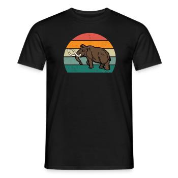Mammoth Ice Age Elephants Fur Snow Ice Stone Age - Men's T-Shirt - black - Front - AI Model Male 178 light (178cm)