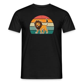 Lion Lioness Pride of Lions Mane Lion's Mane King Lion - Men's T-Shirt - black - Front - AI Model Male 178 light (178cm)