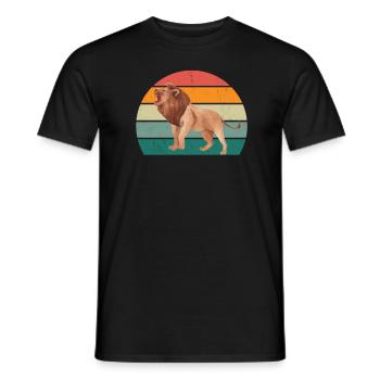 Lion Lioness Pride of Lions Mane Lion's Mane King Lion - Men's T-Shirt - black - Front - AI Model Male 178 light (178cm)