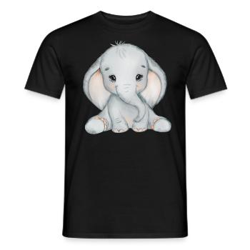 Elephant Family Mama Baby T-Shirt - Men's T-Shirt - black - Front - AI Model Male 178 light (178cm)
