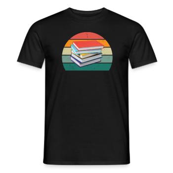 reader reader book books bookworm book reading - Men's T-Shirt - black - Front - AI Model Male 178 light (178cm)