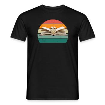 reader reader book books bookworm book reading - Men's T-Shirt - black - Front - AI Model Male 178 light (178cm)