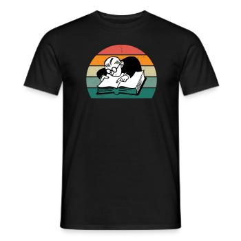 reader reader book books bookworm book reading - Men's T-Shirt - black - Front - AI Model Male 178 light (178cm)