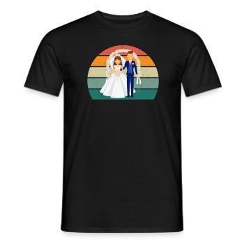 Mariage Mariage Petit ami Petite amie Mariage Amour - T-shirt homme - noir - Devant - AI Model Male 178 light (178cm)
