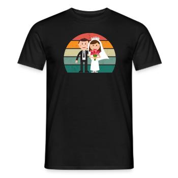 Marriage Marriage Boyfriend Girlfriend Marriage Love - Men's T-Shirt - black - Front - AI Model Male 178 light (178cm)