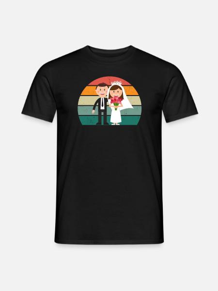 Heiraten Heirat Hochzeit Freund Freundin Ehe Liebe - Männer T-Shirt - Schwarz