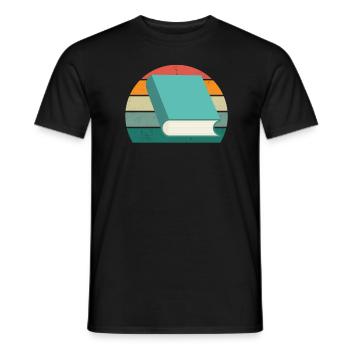 reader reader book books bookworm book reading - Men's T-Shirt - black - Front - AI Model Male 178 light (178cm)