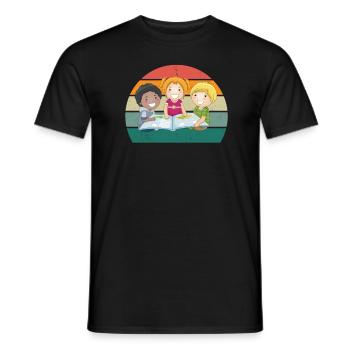 reader reader book books bookworm book reading - Men's T-Shirt - black - Front - AI Model Male 178 light (178cm)