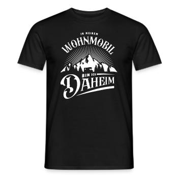 In meinem Wohnmobil bin ich daheim Camping Spruch - Männer T-Shirt - Schwarz - Vorne - AI Model Male 178 light (178cm)