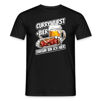 Currywurst und Bier - Fast Food - Spruch - Männer T-Shirt - Schwarz - Vorne - AI Model Male 178 light (178cm)