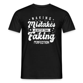 Mistakes Wisdom Quotes Imperfection Life Quotes - Men's T-Shirt - black - Front - AI Model Male 178 light (178cm)