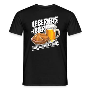 Leberkas + Bier - Fast Food - Spruch - Männer T-Shirt - Schwarz - Vorne - AI Model Male 178 light (178cm)