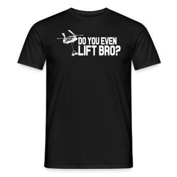 Heben Sie sogar, Bruder lustig CH47 Hubschrauber C - Männer T-Shirt - Schwarz - Vorne - AI Model Male 178 light (178cm)