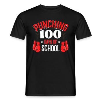 Punching 100 Days of School Sports Boxing Gloves - Men's T-Shirt - black - Front - AI Model Male 178 light (178cm)