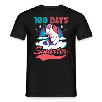 100 Tage Schlauer 100. Tag Schule Fantasy Einhorn - Männer T-Shirt - Schwarz - Vorne - AI Model Male 178 light (178cm)