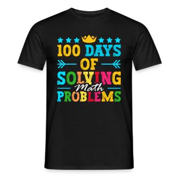 100 days to solve math problems - Men's T-Shirt - black - Front - AI Model Male 178 light (178cm)
