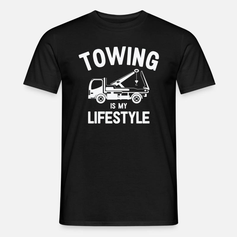 Abschleppwagenfahrer Lebensstil Abschleppen - Männer T-Shirt - Schwarz