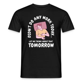 Prokrastinator Arbeit Schlafen Line Art Zeichnung - Männer T-Shirt - Schwarz - Vorne - AI Model Male 178 light (178cm)