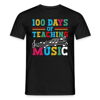 100 days of music lessons as a school subject teacher - Men's T-Shirt - black - Front - AI Model Male 178 light (178cm)