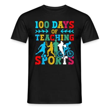 100 Tage Sportunterricht Schulfachlehrer - Männer T-Shirt - Schwarz - Vorne - AI Model Male 178 light (178cm)
