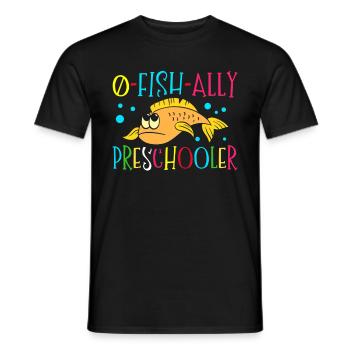 O-fish-ally preschooler 100 days in kindergarten - Men's T-Shirt - black - Front - AI Model Male 178 light (178cm)