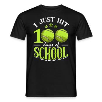 I just finished 100 days of school Tennis Sports - Men's T-Shirt - black - Front - AI Model Male 178 light (178cm)
