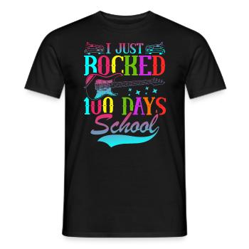 I Just Rocked 100 Tage Schule Gitarrist Gitarre - Männer T-Shirt - Schwarz - Vorne - AI Model Male 178 light (178cm)