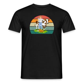 Bauer Bäuerin Traktor Stall Bauernhoftier Landwirt - Männer T-Shirt - Schwarz - Vorne - AI Model Male 178 light (178cm)