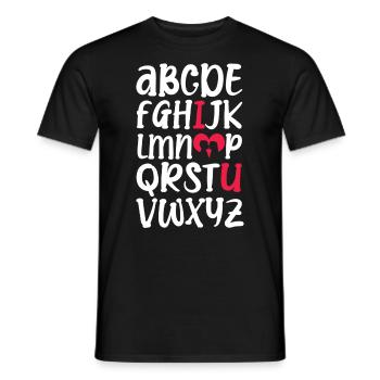 Alphabet de l’amour romantique Saint-Valentin - T-shirt homme - noir - Devant - AI Model Male 178 light (178cm)