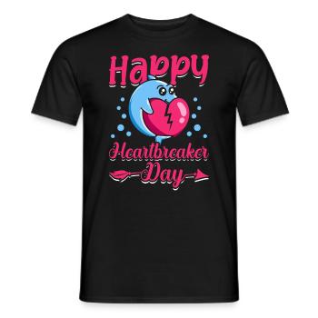Happy Heartbreaker Day Dolphin Meme de la Saint-Valentin - T-shirt homme - noir - Devant - AI Model Male 178 light (178cm)