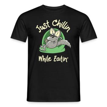 Chinchilla Wildlife Haustier Nagetier Essen - Männer T-Shirt - Schwarz - Vorne - AI Model Male 178 light (178cm)