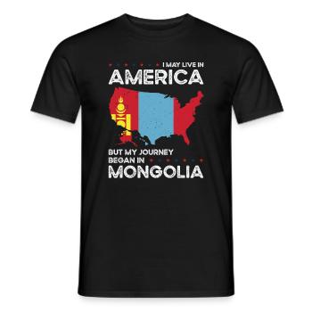 Né en Mongolie Mongolie Américains USA - T-shirt homme - noir - Devant - AI Model Male 178 light (178cm)