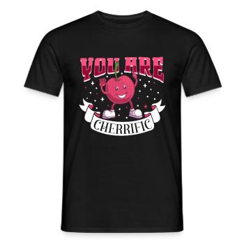 You are cherrific - Kirsch - Männer T-Shirt - Schwarz - Vorne - AI Model Male 178 light (178cm)