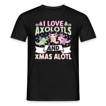 Axolotl Christmas - Men's T-Shirt - black - Front - AI Model Male 178 light (178cm)