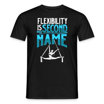 La flexibilité est mon deuxième nom - Aerial Silk - T-shirt homme - noir - Devant - AI Model Male 178 light (178cm)