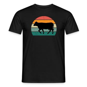 Vaches Bovins Bovins Ferme Fermier Viande Vache - T-shirt homme - noir - Devant - AI Model Male 178 light (178cm)