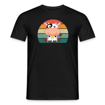 Vaches Bovins Bovins Ferme Fermier Viande Vache - T-shirt homme - noir - Devant - AI Model Male 178 light (178cm)