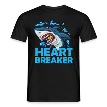 Heartbreaker Shark Anti-Saint-Valentin Célébration en solo - T-shirt homme - noir - Devant - AI Model Male 178 light (178cm)